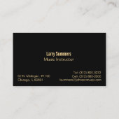 carte de visite d'instructeur de guitare noire (Dos)
