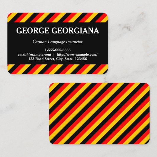 Carte de visite d'instructeur de langue allemande (Devant / Derrière)