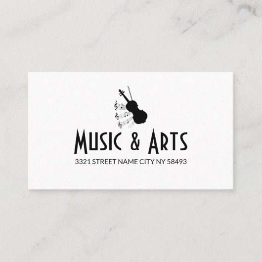 Carte de visite d'instructeur de Music Studio (Devant)