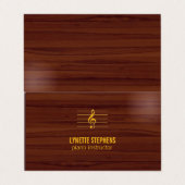 carte de visite d'instructeur de piano à quatre cô (Extérieur déplié)