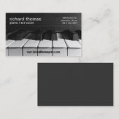 carte de visite d'instructeur de piano touches (Devant / Derrière)