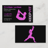 Carte de visite d'instructeur de Pilates de forme (Devant / Derrière)