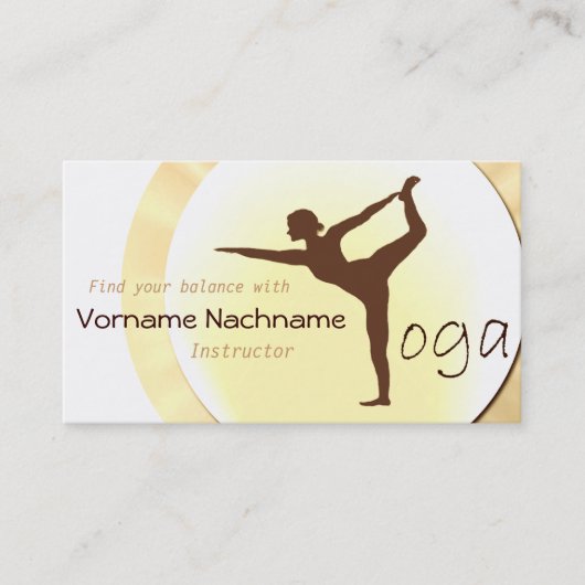 Carte de visite d'instructeur de yoga (Devant)