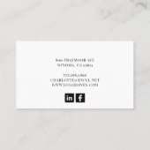 Carte de visite d'instructeur de yoga (Dos)