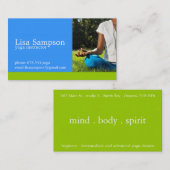 Carte de visite d'instructeur de yoga (Devant / Derrière)