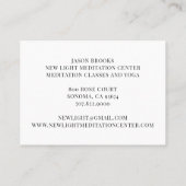 Carte de visite d'instructeur de yoga (Dos)