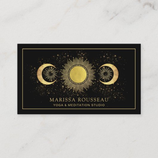 Carte de visite d'instructeur de Yoga Gold Black S (Devant)