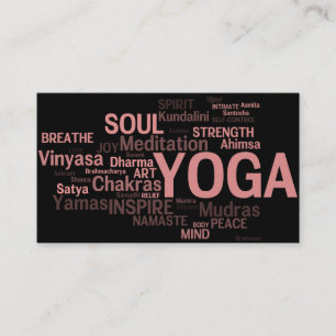 Carte de visite d'instructeur de YOGA - mots de