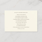 Carte de visite d'instruction de suivi de rempliss (Dos)