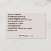 Carte de visite d'instruction de suivi de rempliss (Dos)