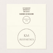 Carte de visite d'instruction de suivi de rempliss (Extérieur déplié)