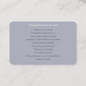 Carte de visite d'instruction de suivi de rempliss (Dos)