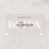 Carte de visite d'instructions de botox pour les s (Devant)