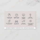 Carte de visite d'instructions de botox pour les s (Dos)