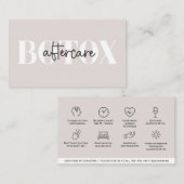 Carte de visite d'instructions de botox pour les s (Devant / Derrière)