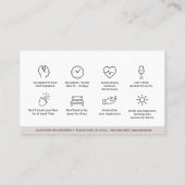 Carte de visite d'instructions de botox pour les s (Dos)