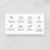 Carte de visite d'instructions de botox pour les s (Dos)