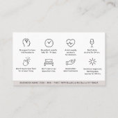 Carte de visite d'instructions de botox pour les s (Dos)