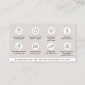 Carte de visite d'instructions de botox pour les s (Dos)