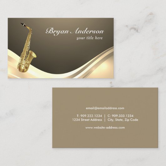 Carte de visite d'instruments saxophone (Devant / Derrière)