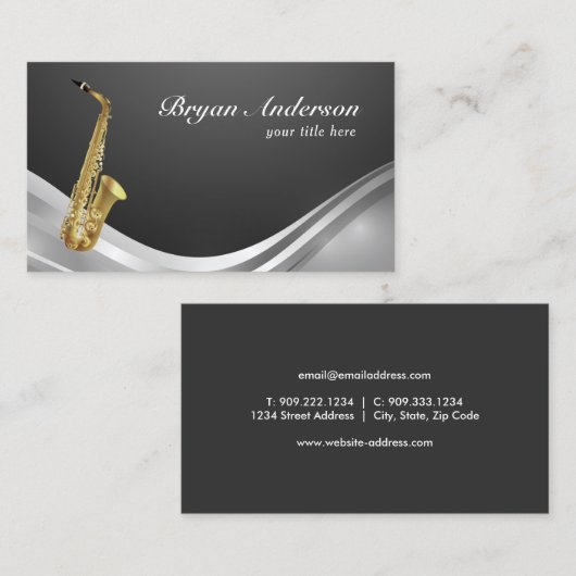 Carte de visite d'instruments saxophone (Devant / Derrière)