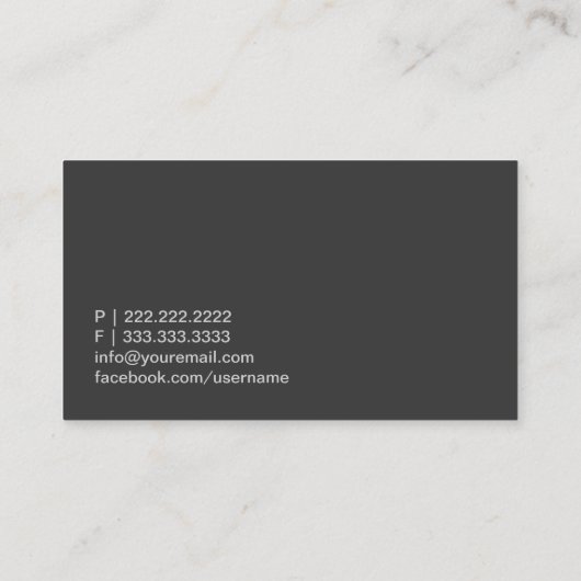 Carte de visite d'interprète de devis simple (Dos)