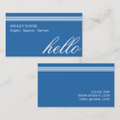 Carte de visite d'interprète traducteur profession (Devant / Derrière)