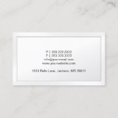 Carte de visite d'interpréteur de bordure blanc cl (Dos)