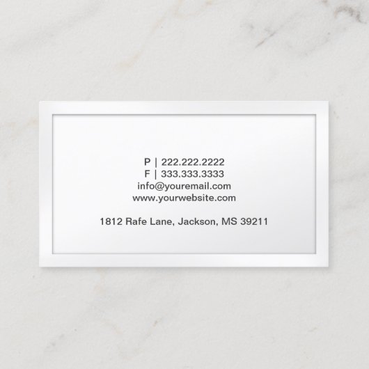 Carte de visite d'interpréteur de bordure blanc cl (Dos)