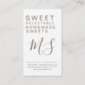 Carte De Visite Dinuts de chocolat Saupoudrer de sucreries à cuire (Dos)