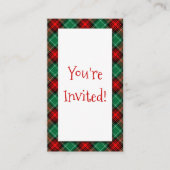 Carte de visite d'invitation Red Green Holiday Par (Devant)