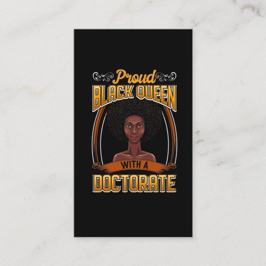Carte De Visite Diplôme de doctorat d'une femme noire fière (Devant)
