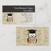 Carte De Visite Diplômé de la Chouette mûre (Devant / Derrière)