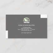 Carte De Visite Directeur à fond gris élégant de logistique de (Dos)
