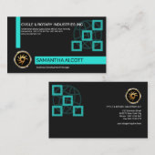 Carte De Visite Directeur cyan créatif simple de développement de (Devant / Derrière)