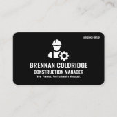 Carte De Visite Directeur de construction Moderne Noir et Gris (Devant)