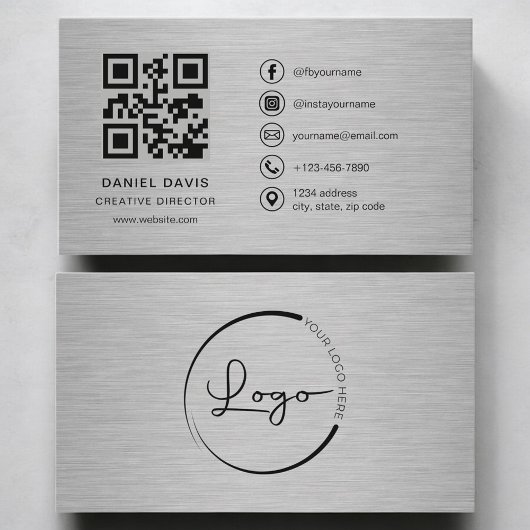 Carte De Visite Directeur de création Code QR Métal
