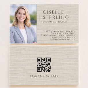 Carte De Visite Directeur de création Code QR Photo Lin
