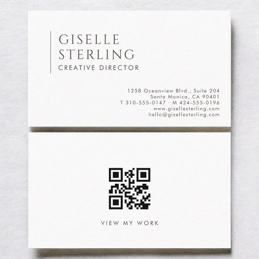 Carte De Visite Directeur de création Moderne Professionnel QR Cod