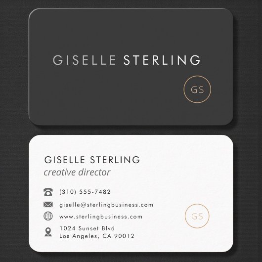 Carte De Visite Directeur de création noir professionnel