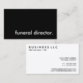 Carte De Visite directeur de funérailles. (Devant / Derrière)