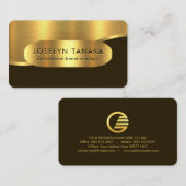 Carte De Visite Directeur de l'exploitation Luxurious Gold Wave La (Devant / Derrière)