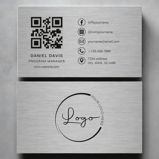 Carte De Visite Directeur de programme Code QR métallique
