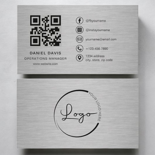 Carte De Visite Directeur des opérations Code QR Métal