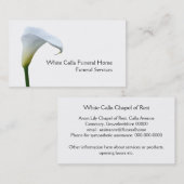 Carte De Visite Directeur des pompes funèbres blanc simple de lis (Devant / Derrière)