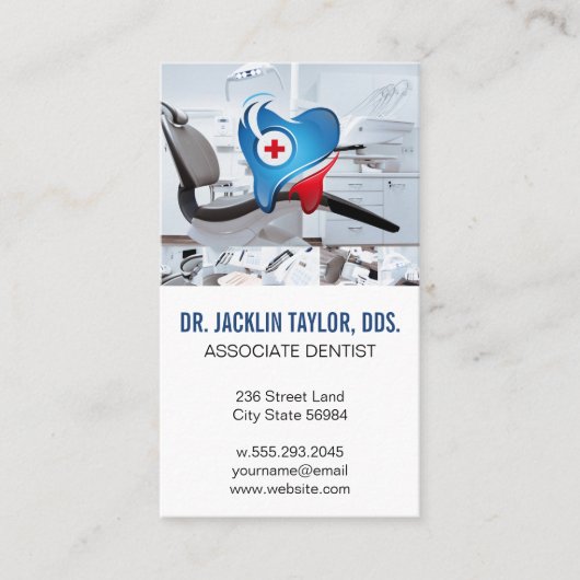 Carte De Visite Directeur du bureau dentaire | Logo d'aide aux den (Devant)