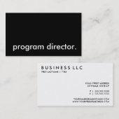 Carte De Visite directeur du programme. (Devant / Derrière)