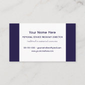 Carte De Visite Directeur du programme du service commémoratif élé (Devant)