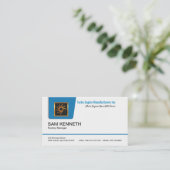 Carte De Visite Directeur d'usine déroulant bleu frais concis (Debout devant)