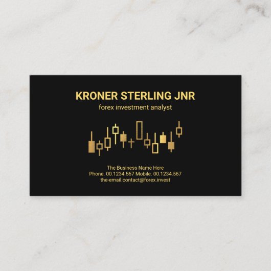 Carte De Visite Directeur financier de Uptendance Gold Stock Graph (Devant)